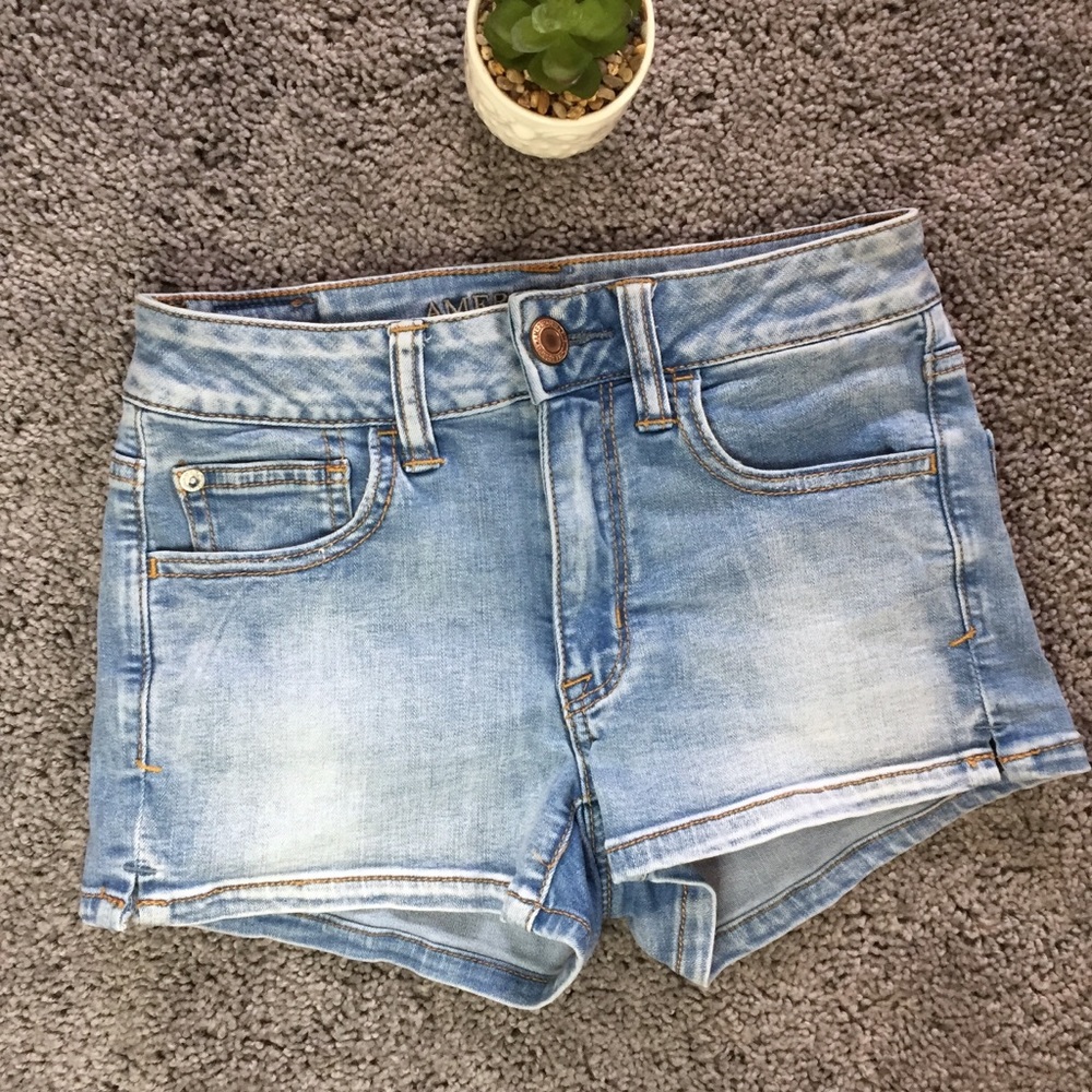 Hi-Rise Shortie Shorts American Eagle Denim